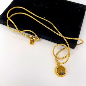 Real TIGERS EYE Stone Boho Fall Autumn Fairy Core Whimsical Crystal Necklace